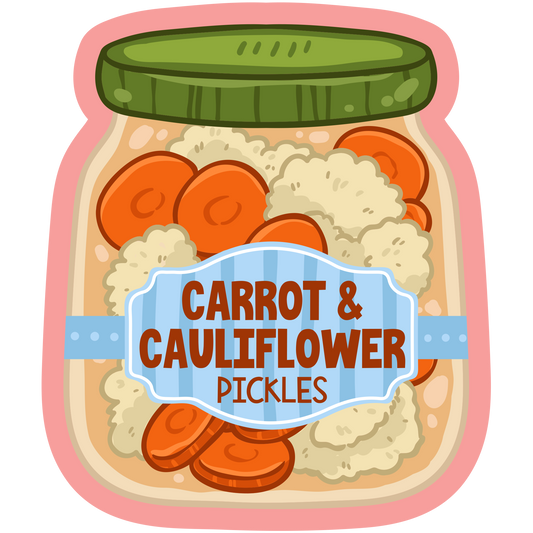 Carrot & Cauliflower Pickle Jars Stickers