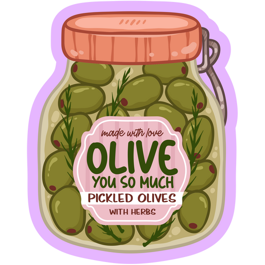Olive You So Much Pickle Jars Stickers
