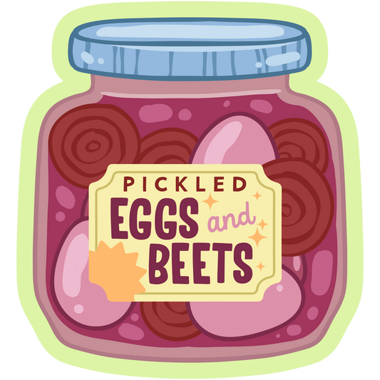 Eggs And Beets Pickle Jars Stickers