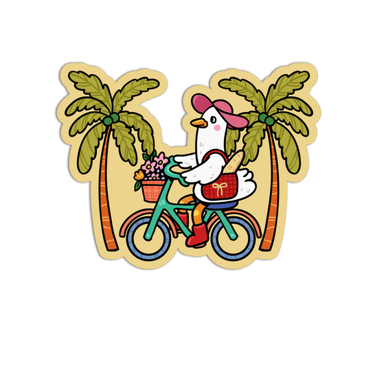 Cycling Seagull Palm Spring Sticker