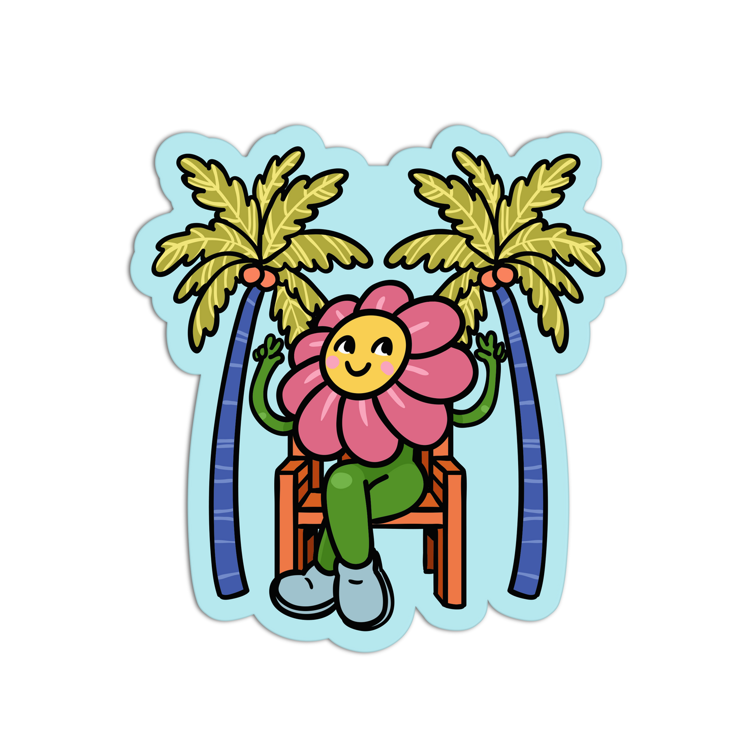 Flower Power Lounge Palm Spring Sticker