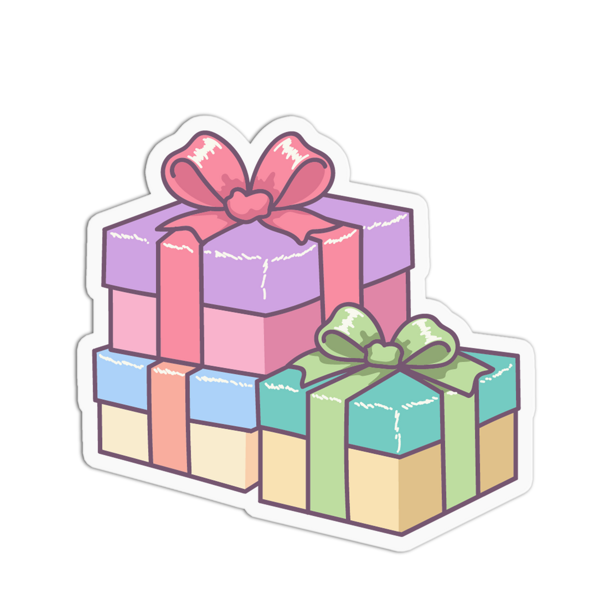 Stacked Gift Boxes Party Supplies Sticker