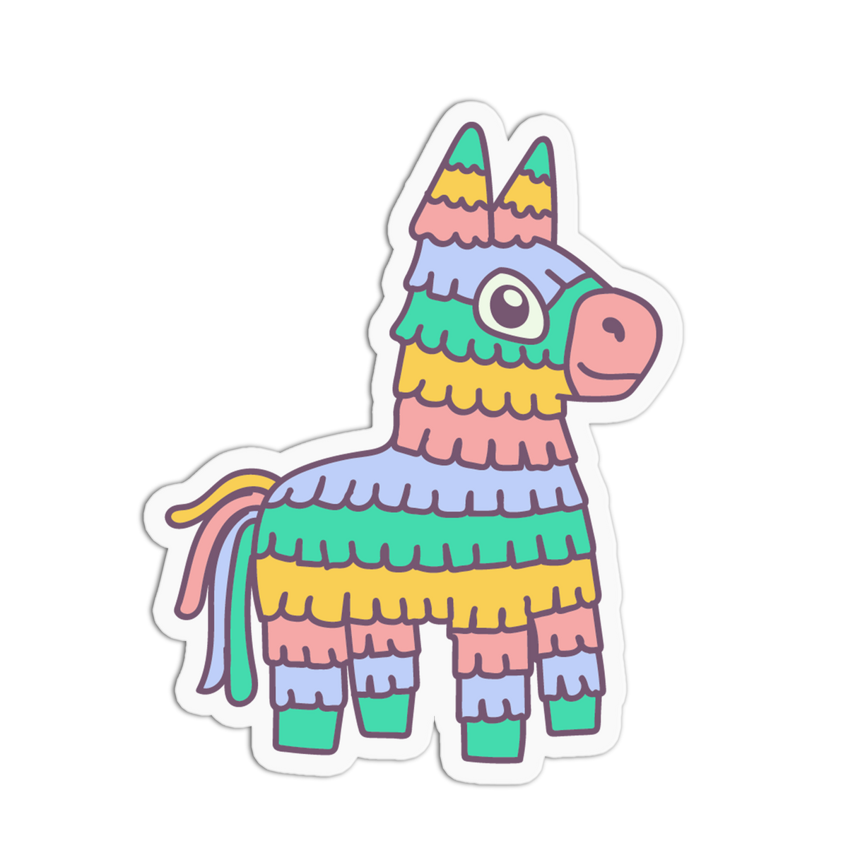 Colorful Donkey Piñata Party Supplies Sticker