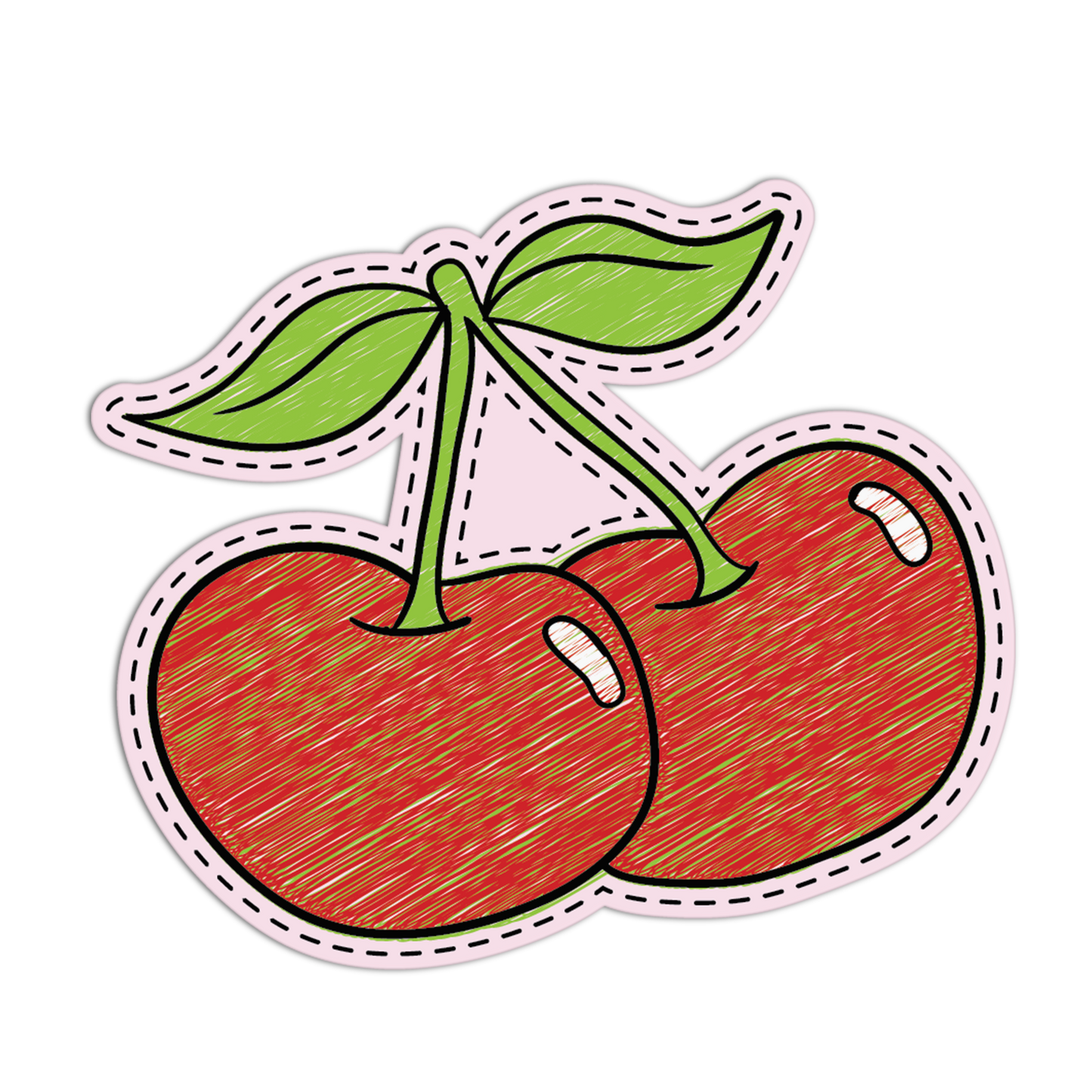 Cherry Stitch Patch Stickers