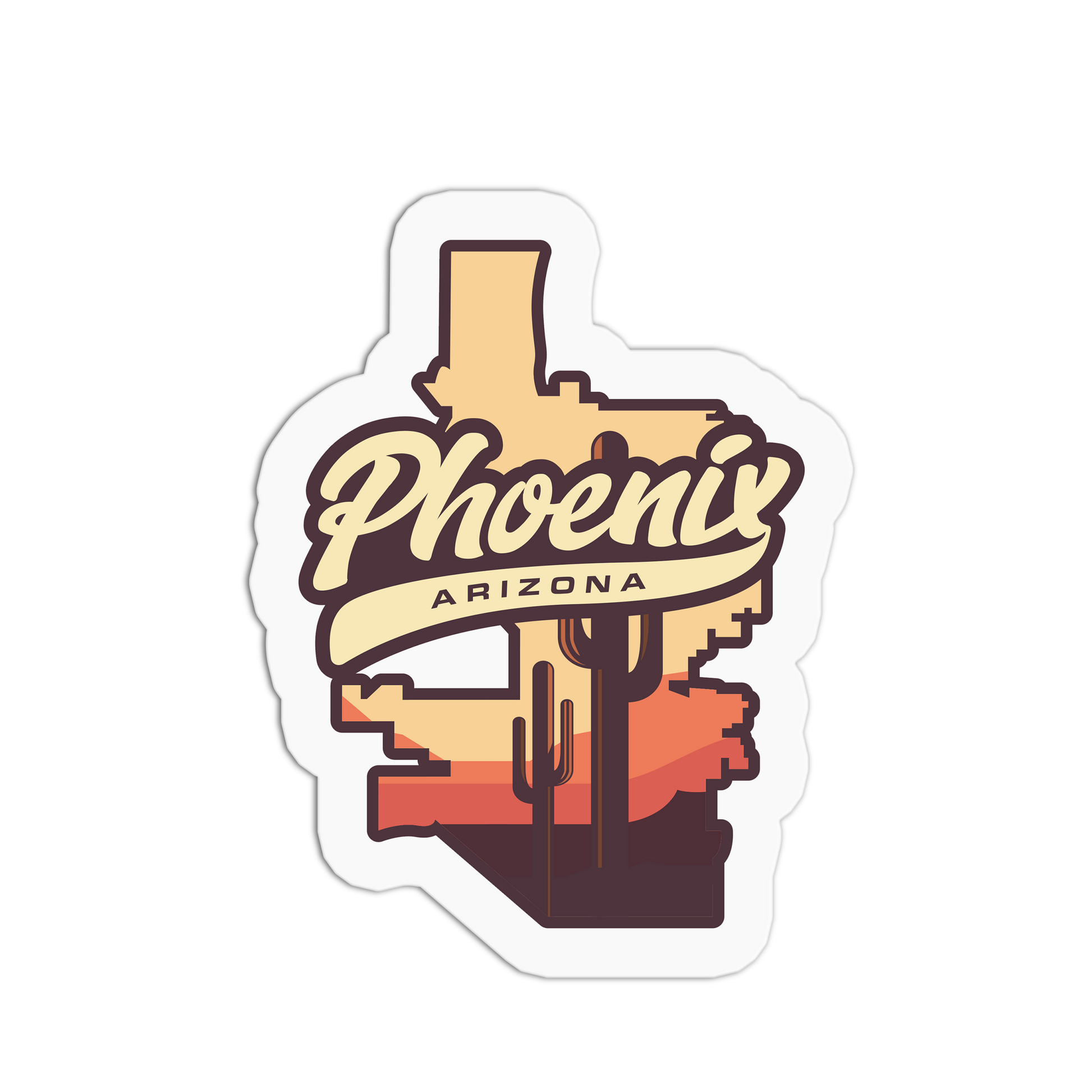 Sticker with 'Phoenix Arizona' design on a white background