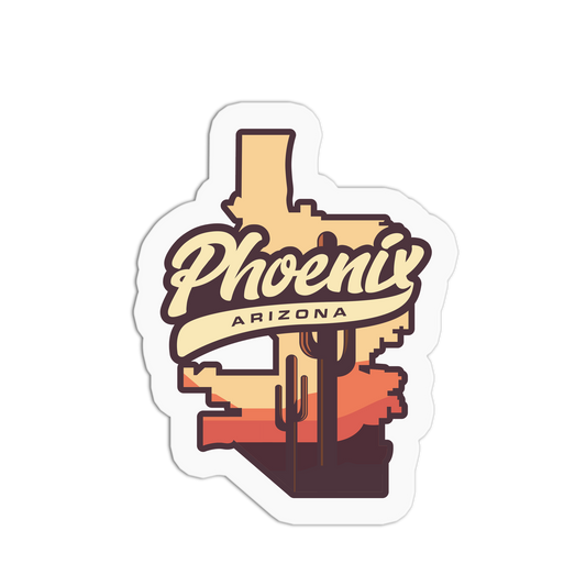 Sticker with 'Phoenix Arizona' design on a white background