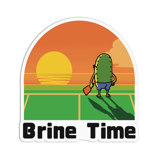 Brine Time Sunset Court Pickleball Sticker