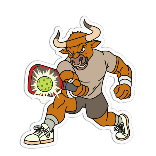 Powerful Bull Smash Shot Pickleball Sticker