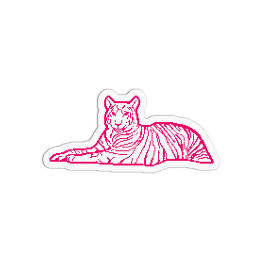 Resting Tiger - Pixel Animals Sticker