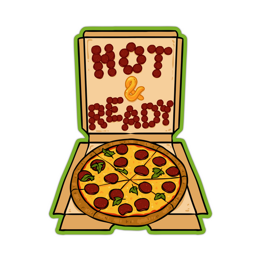 Hot and Ready Pizza Sticker