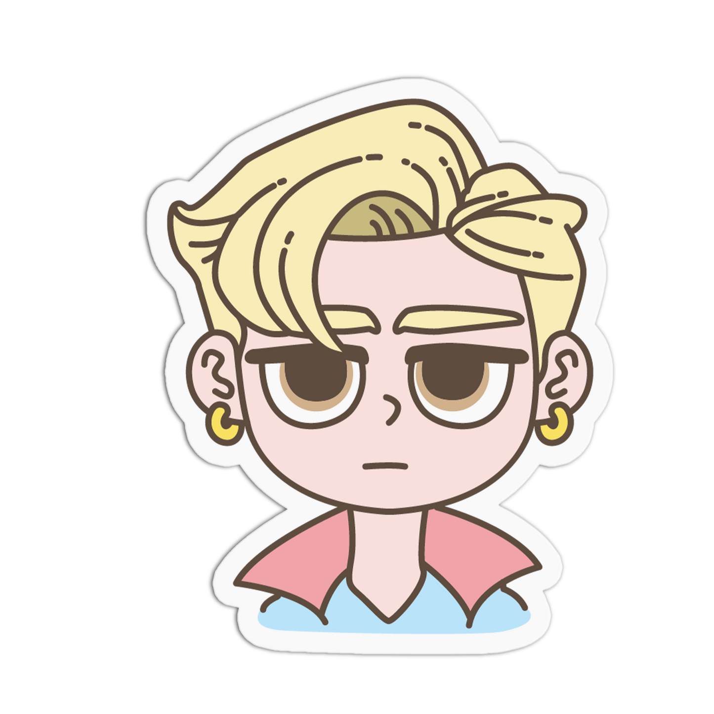 Blonde Hair Boy Pop Idol Sticker