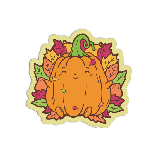 Colorful Autumn Leaves Pumpkin Fall Sticker