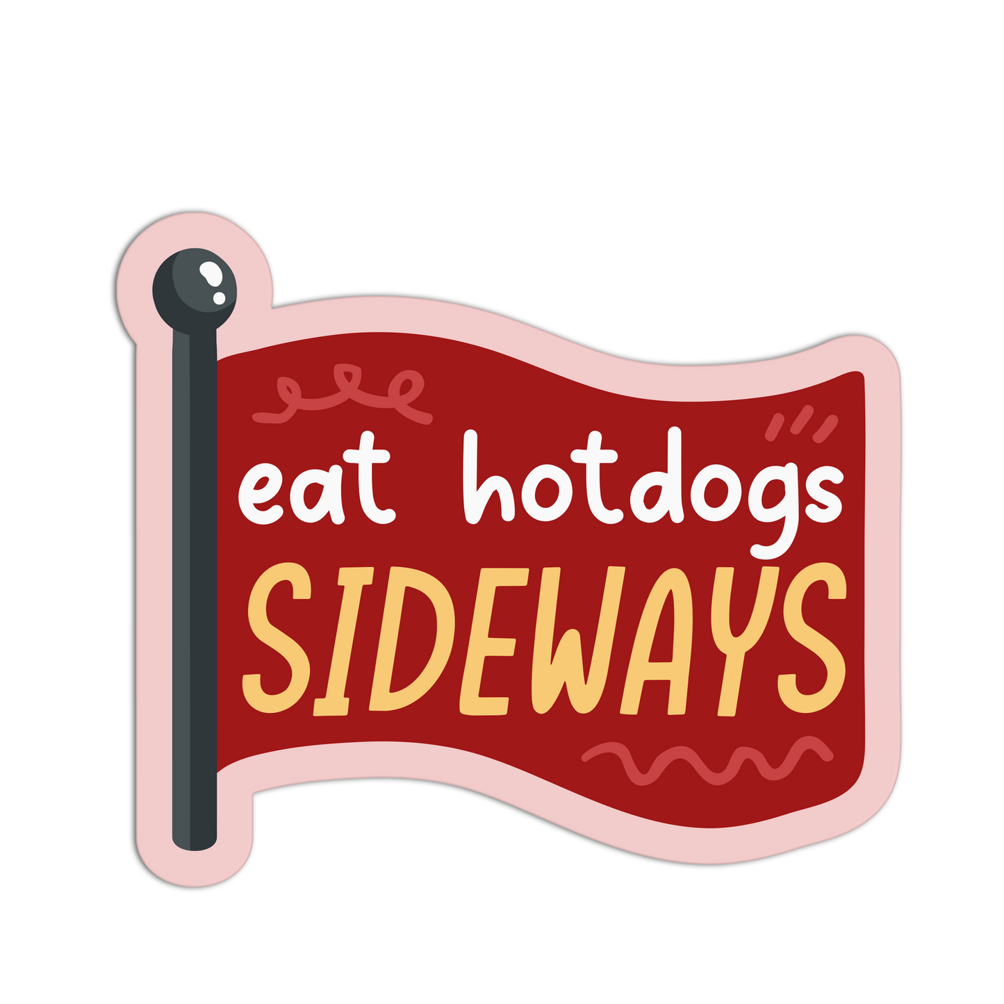 Sideways Snack Red Flags Stickers