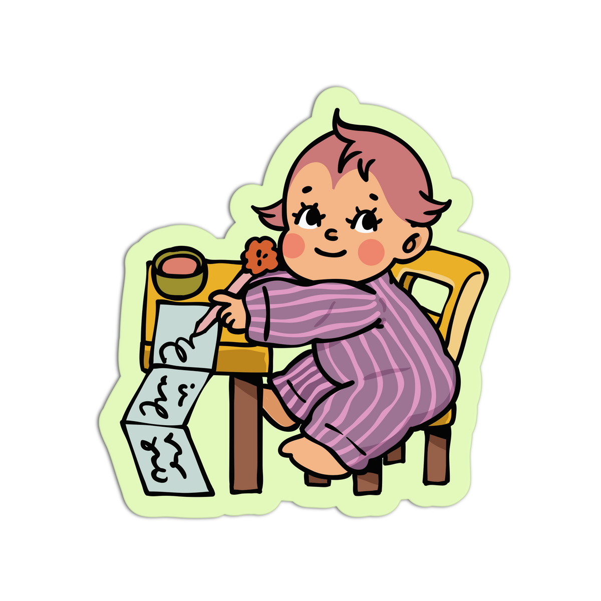 Dear Diary Retro Baby Journaling Sticker