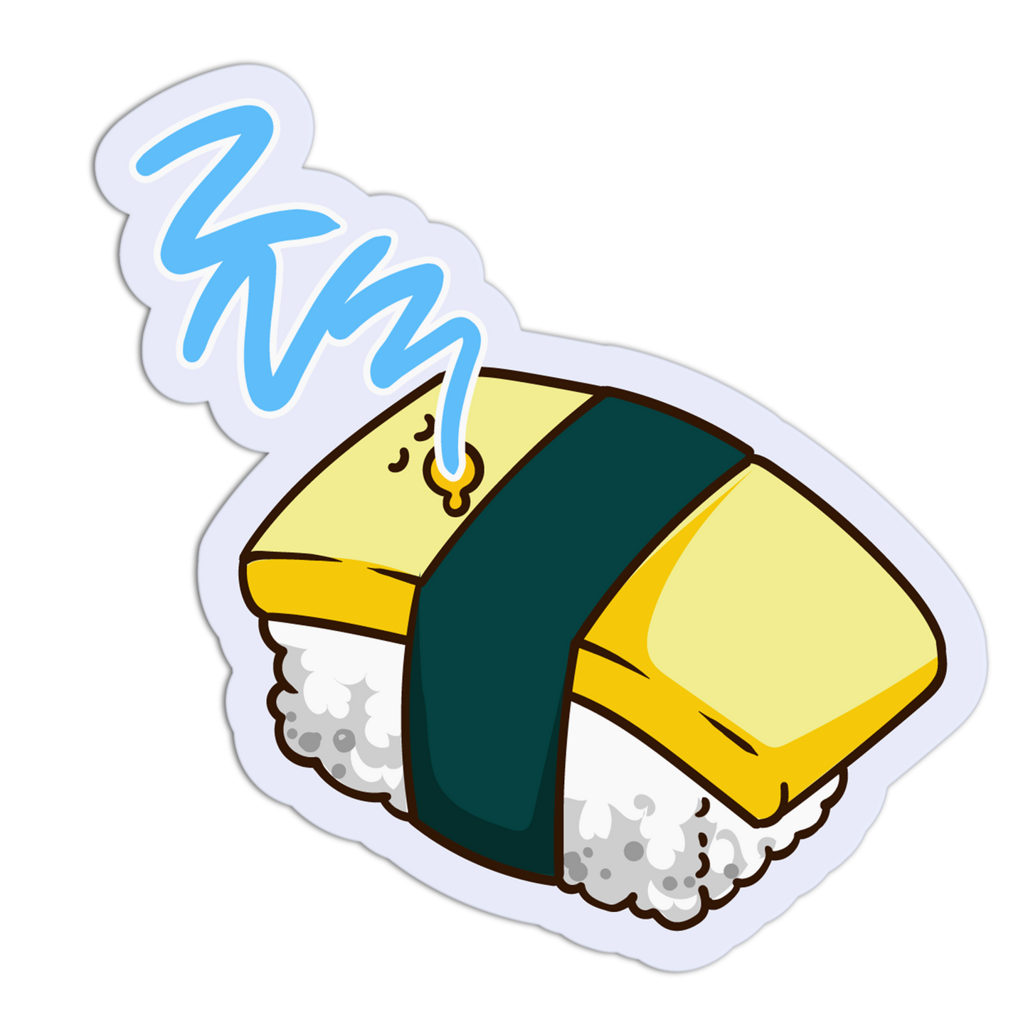 Sleepy Tamago Nigiri Roll With It Sticker