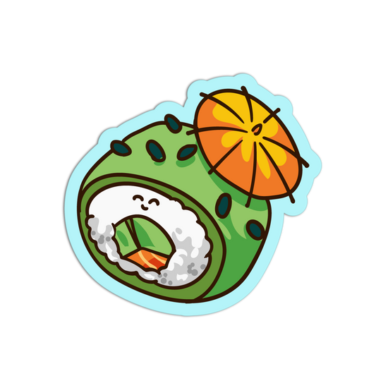 Happy Avocado Roll With It Sticker