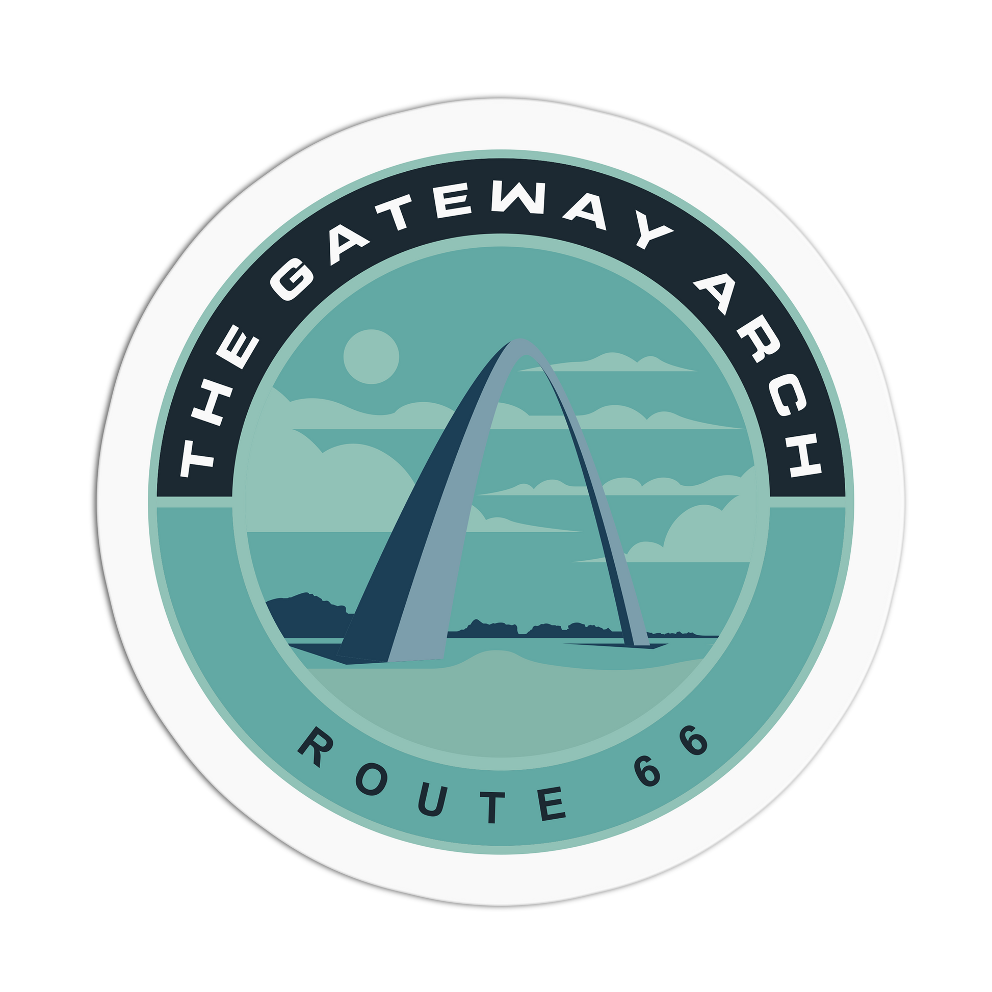 Sticker with 'The Gateway Arch' design on a white background