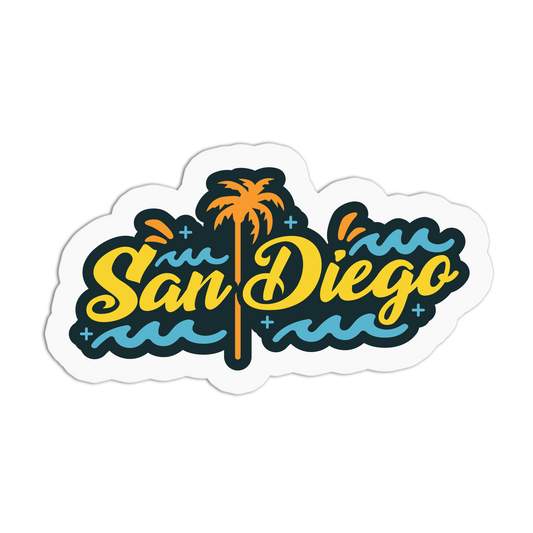 Coastal Script San Diego Travel Series Stickers