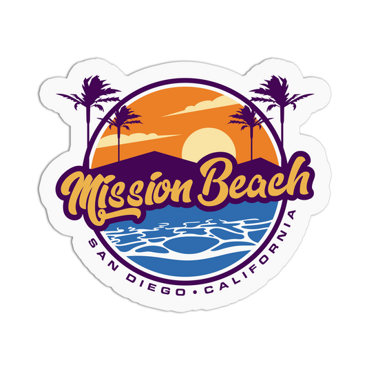 Mission Beach San Diego Travel Series Stickers