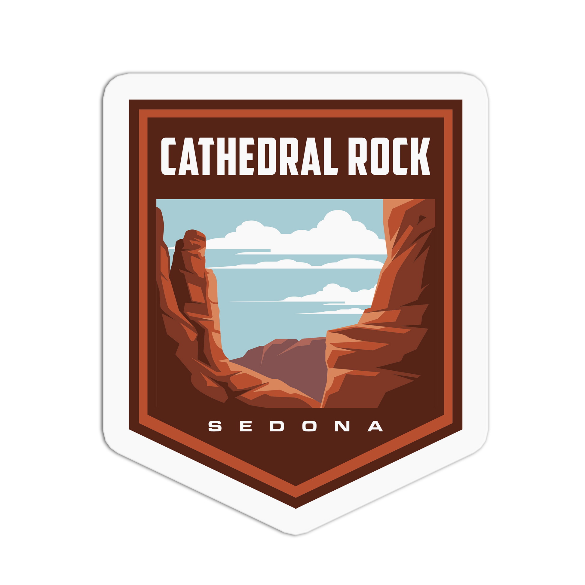 Sticker with 'Cathedral Rock Sedona' design on a white background