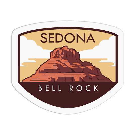 Sticker with Sedona Bell Rock design on a white background