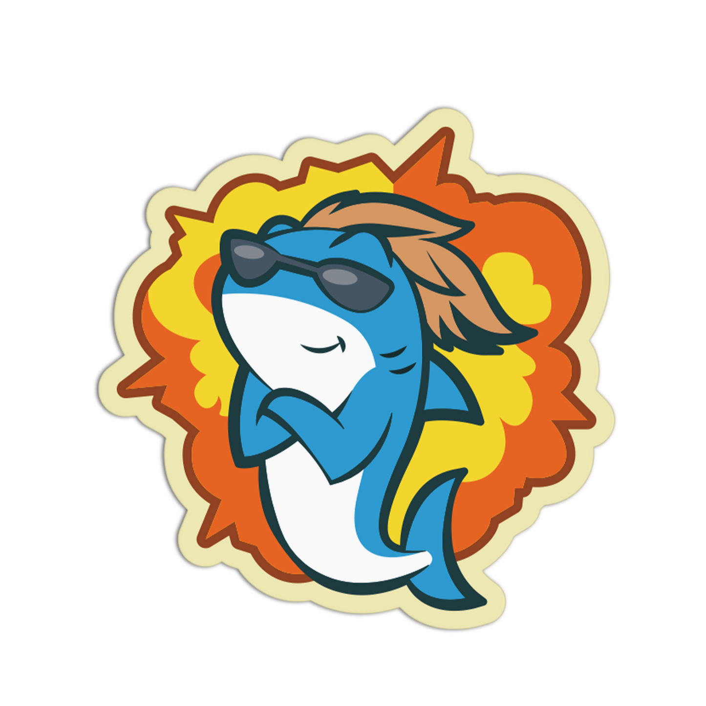 Cool Guys Don't Look At Explosions Shark Sticker