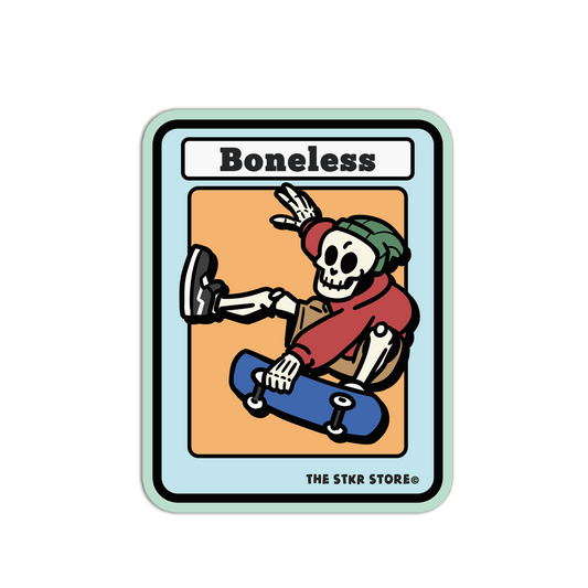 Boneless Skateboarding Skull Sticker