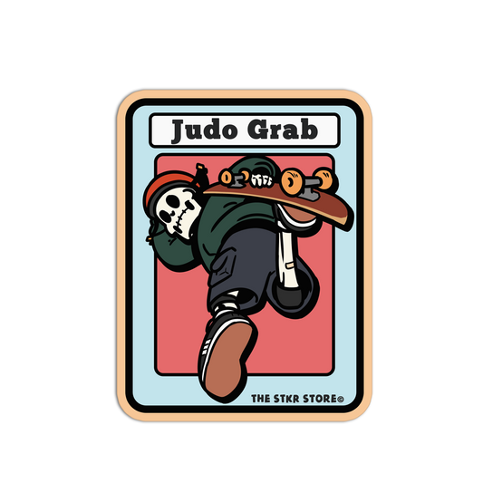 Judo Grab Skateboarding Skull Sticker