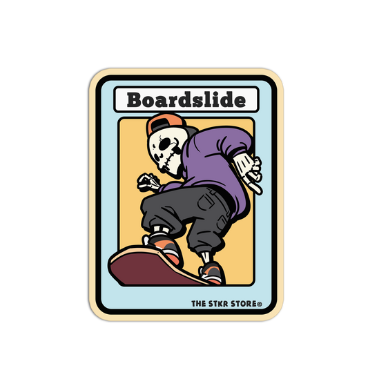 Boardslide Skateboarding Skull Sticker