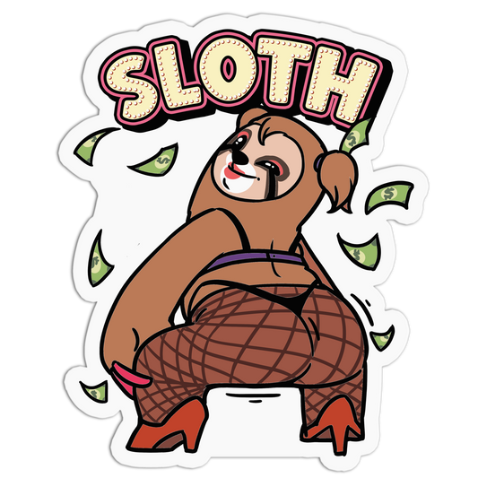 Fishnets and Red Heels Sloth Sticker