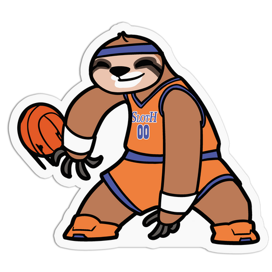 Orange Basketball Uniform Sloth Sticker