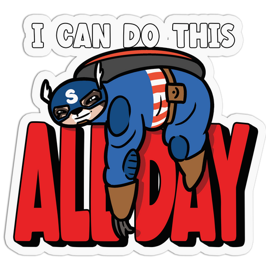 Dressed As Captain America Sloth Sticker