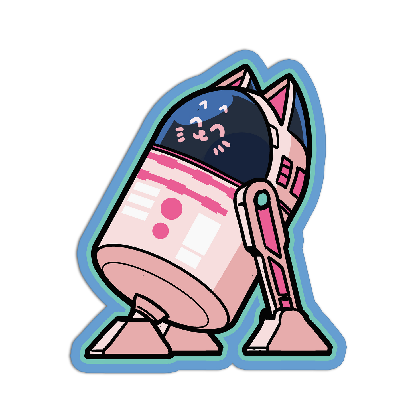 R2-Meow Astromech Space Cat Stickers
