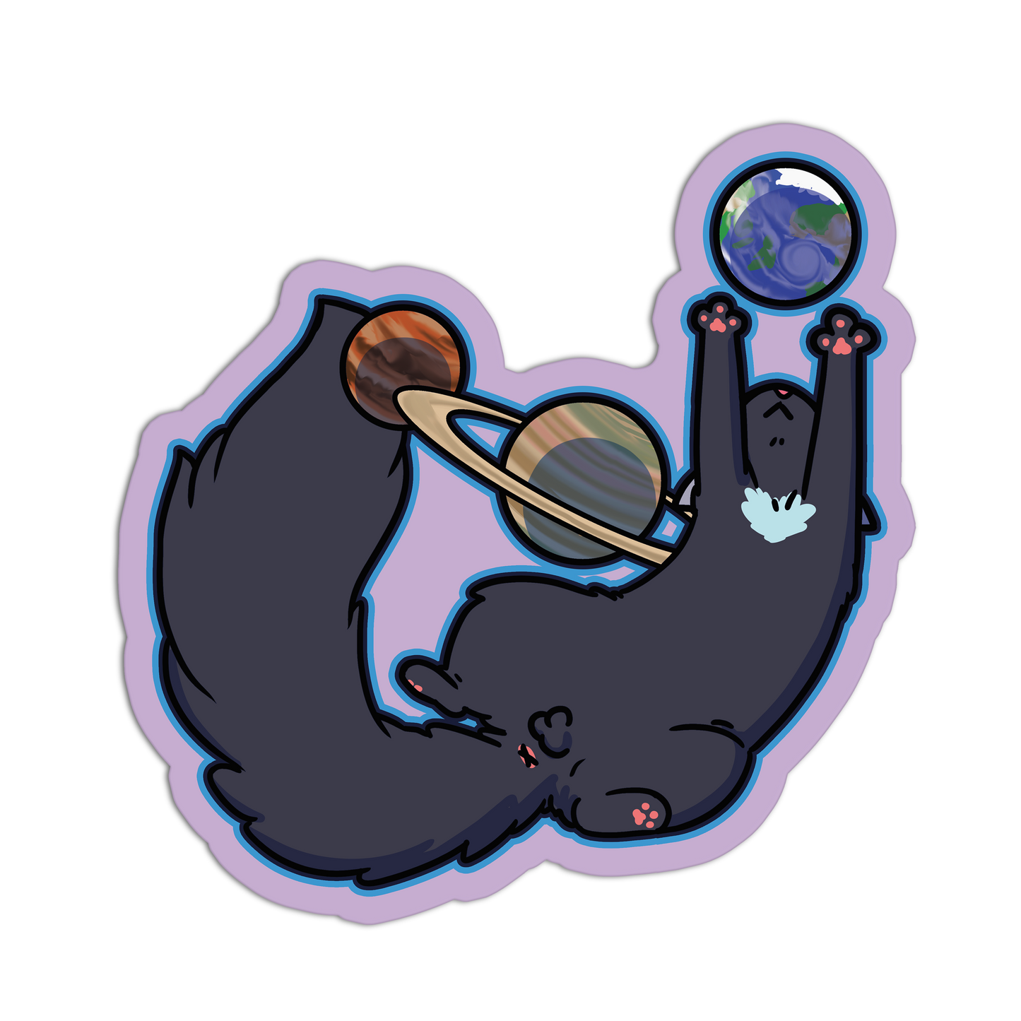 Celestial Sphere Juggler Space Cat Stickers