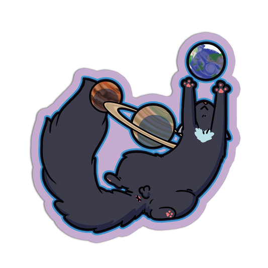 Celestial Sphere Juggler Space Cat Stickers