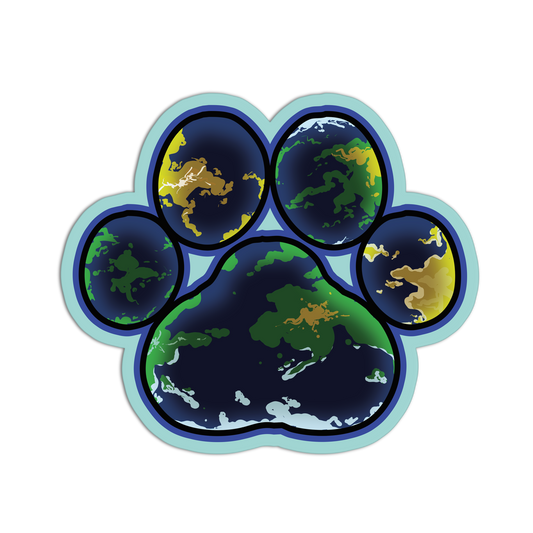 Planetary Paw-Print Space Cat Stickers
