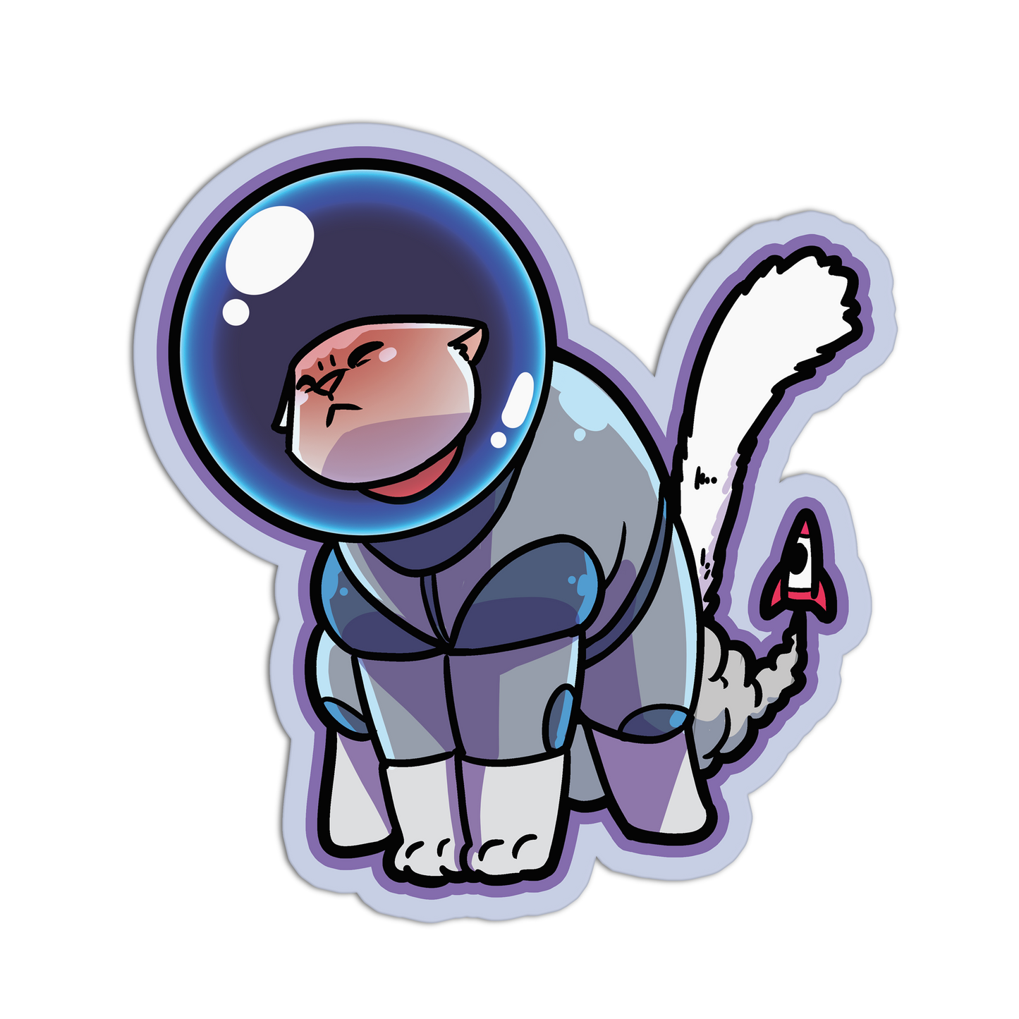 Rocket-Tail Explorer Space Cat Stickers