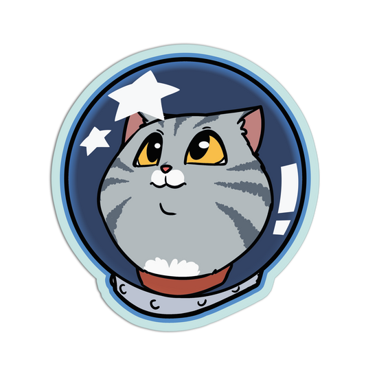 Wide-Eyed Star Gazer Space Cat Stickers