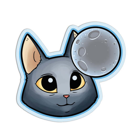Lunar Orbit Shadow Space Cat Stickers