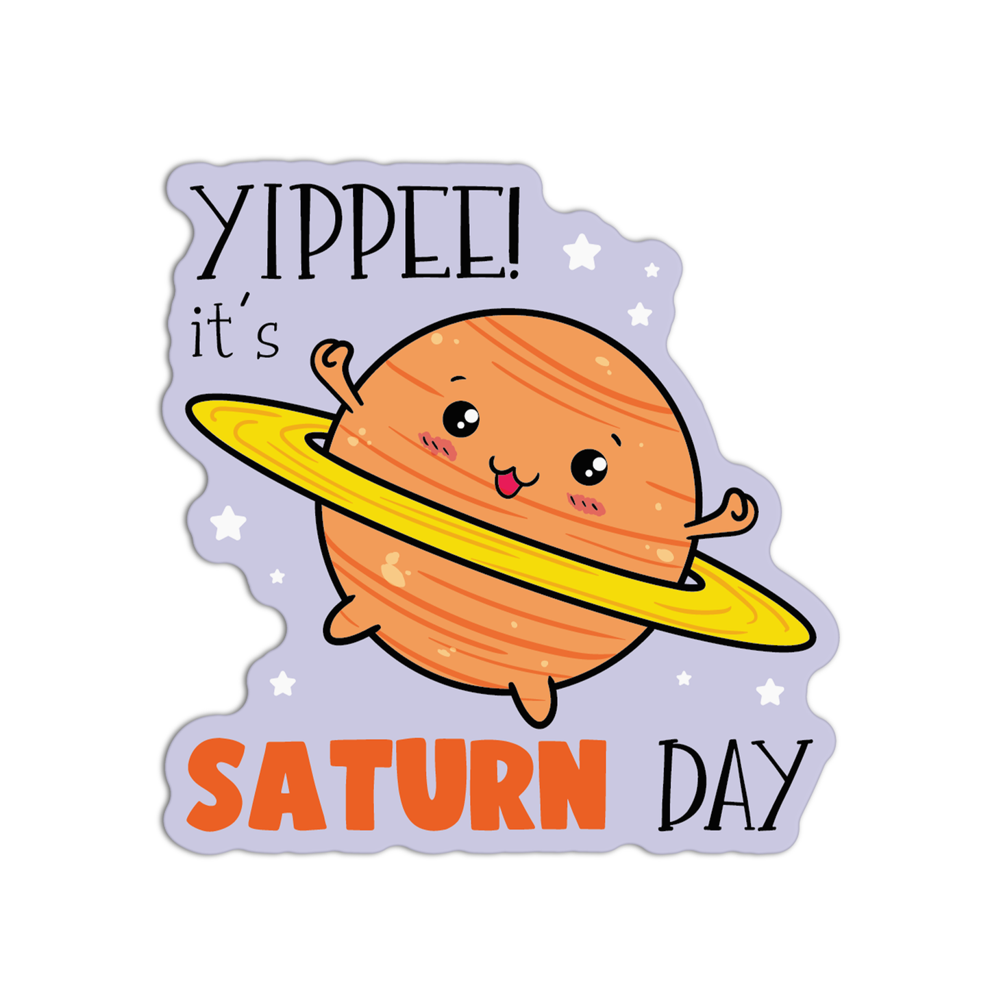 Smiling Saturn Space Stuff Stickers