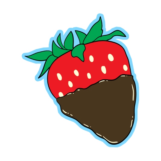 Dipped strawberry with chocolate on a transparent background