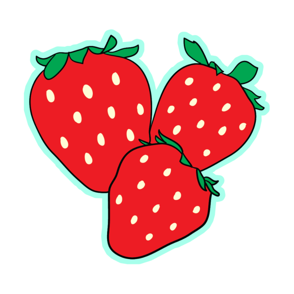 Triple Berry Strawberry Stickers