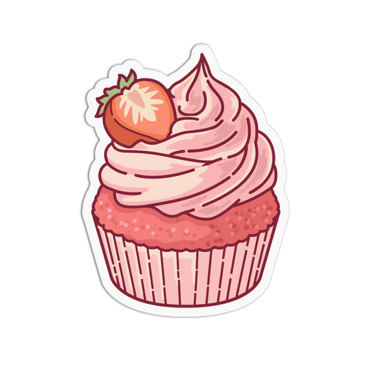 Swirl Cupcake Strawberry Flavors Sticker