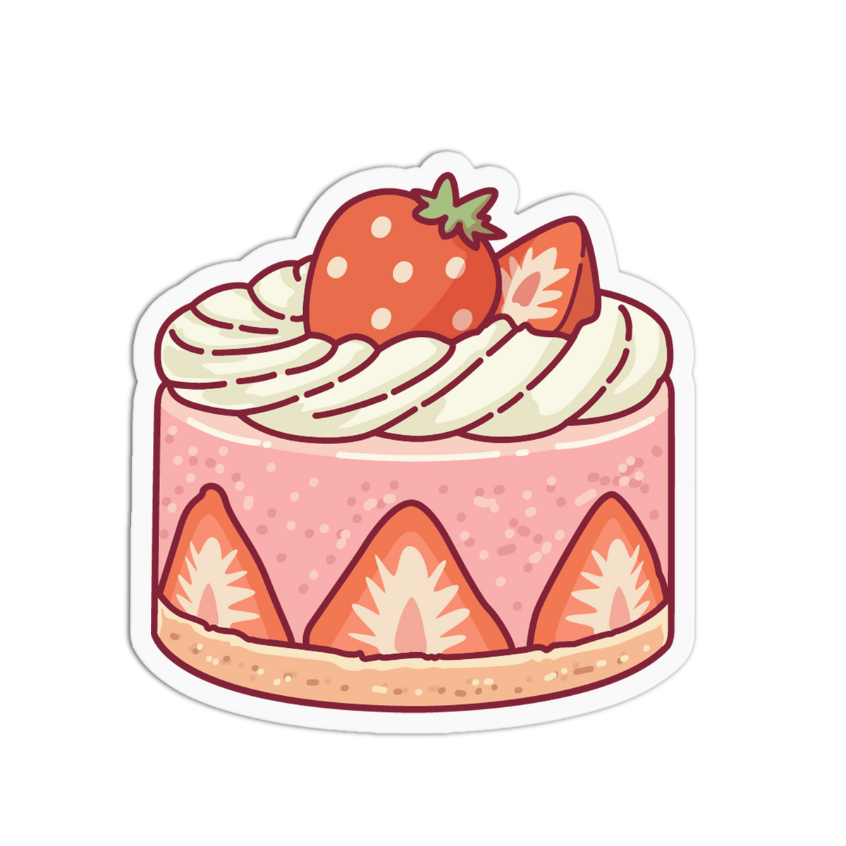 Mousse Cake Strawberry Flavors Sticker