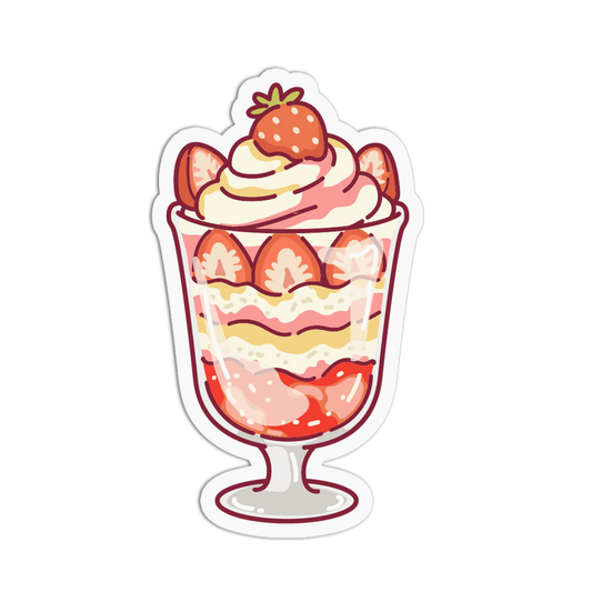 Tall Parfait Strawberry Flavors Sticker