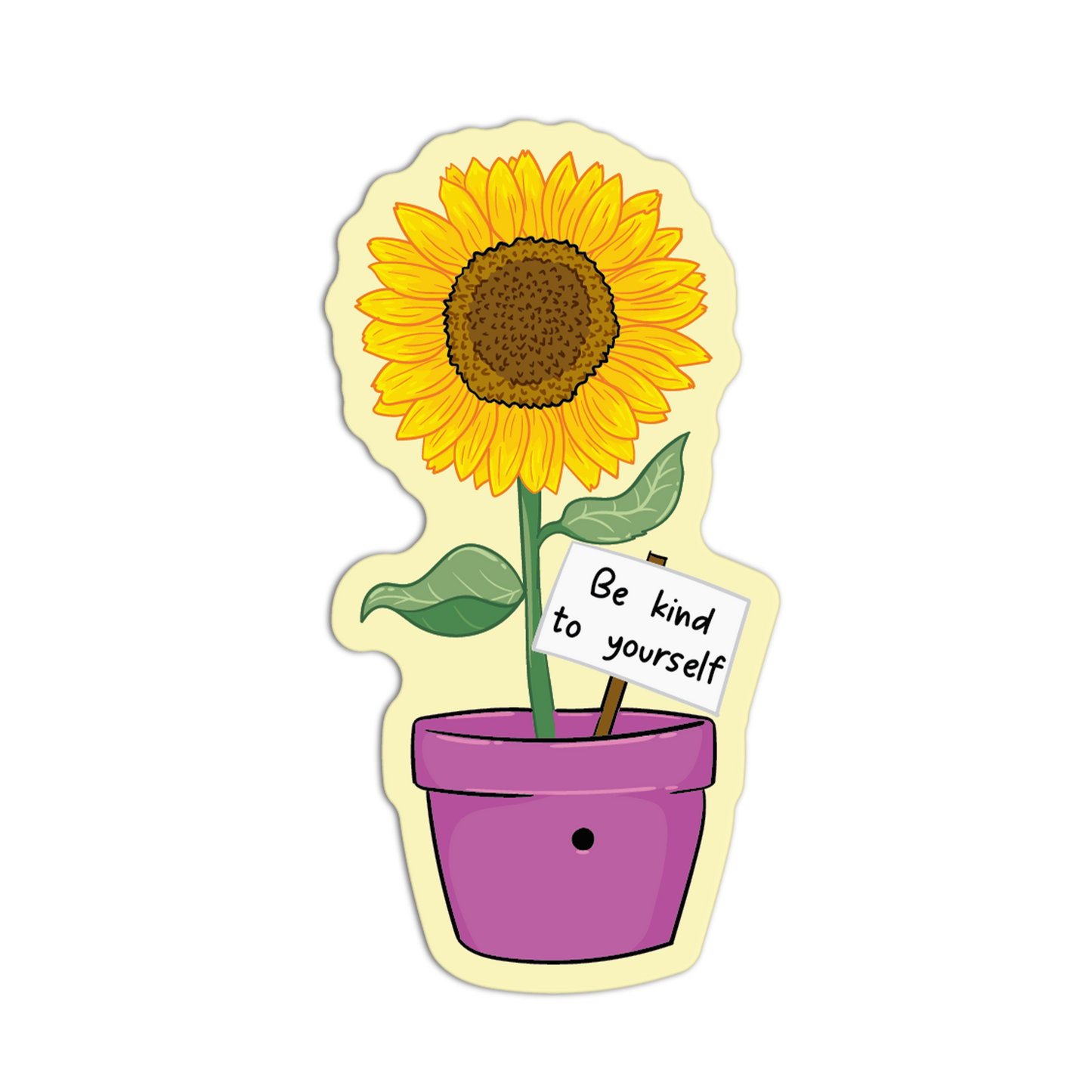 Be kind to yourself Sunflower Stickers