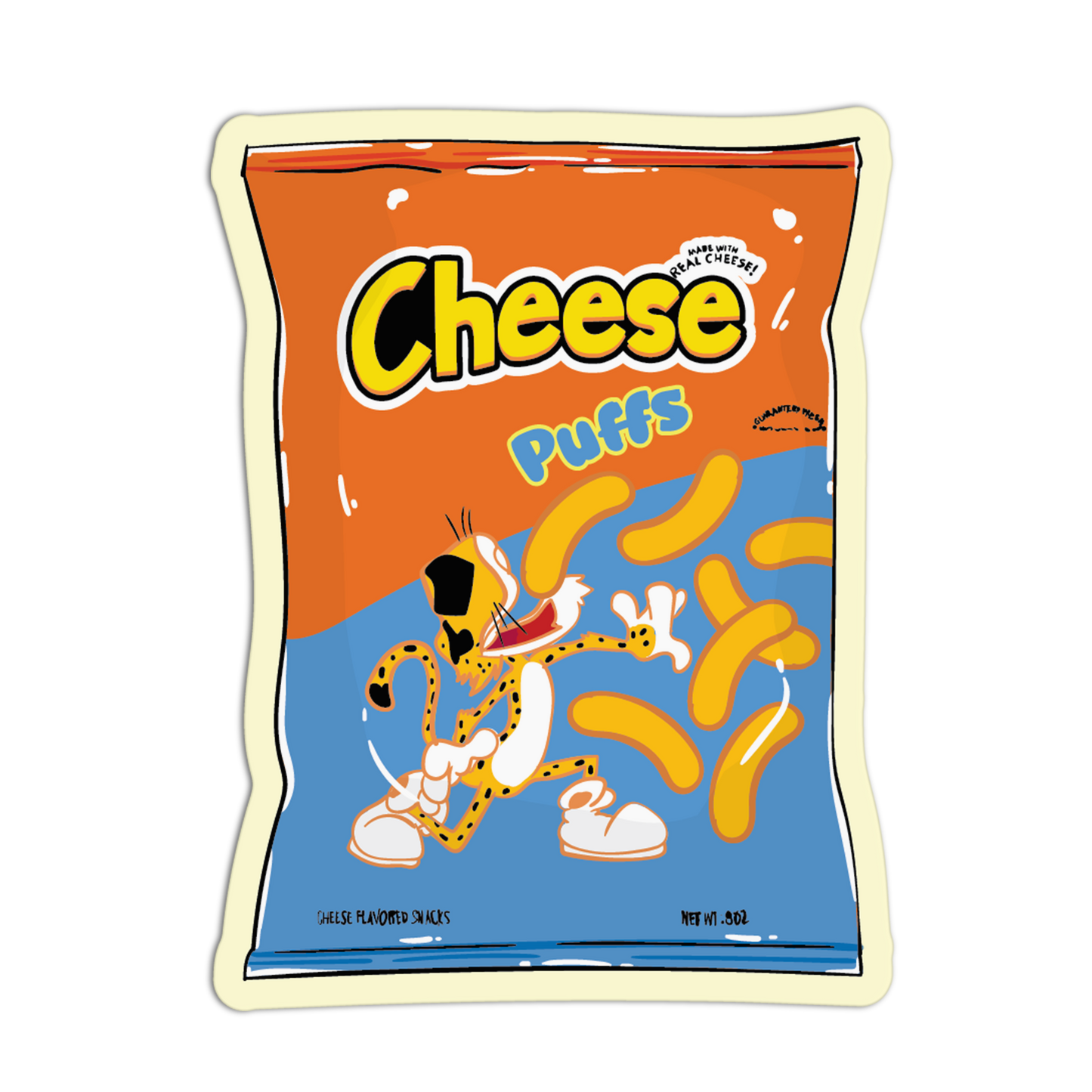 Cheese Puffs Supermarket Stickers
