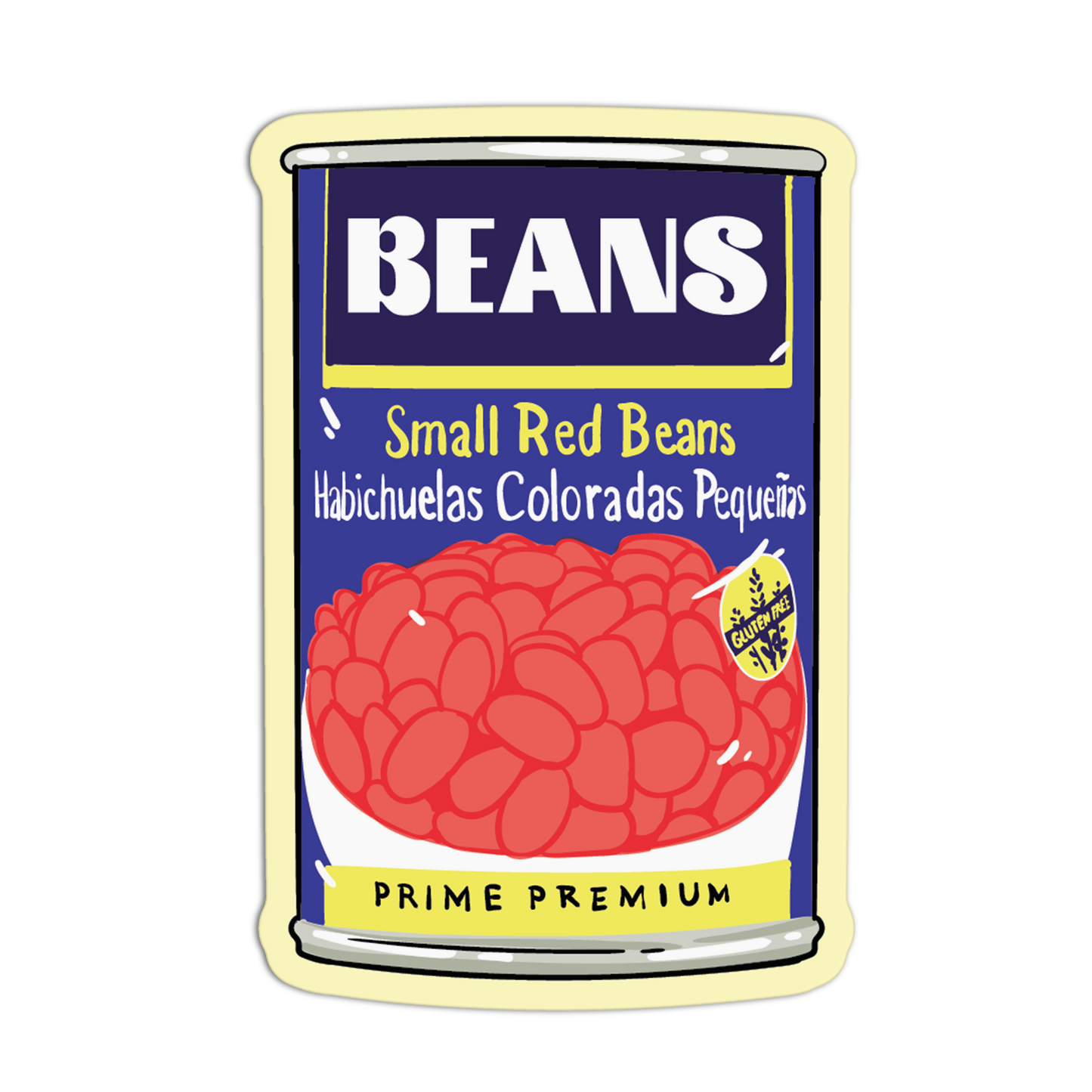 Red Beans Tin Supermarket Stickers