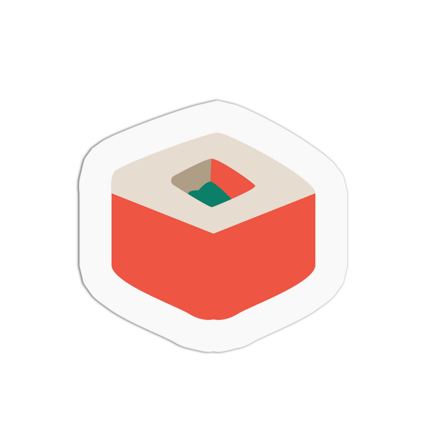 Red Square Sushi Sticker