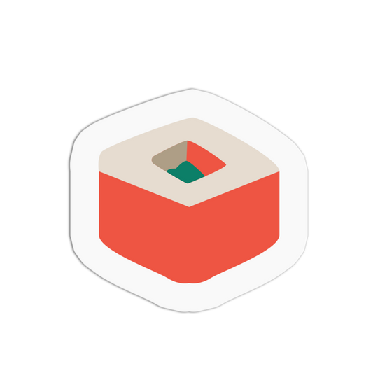 Red Square Sushi Sticker